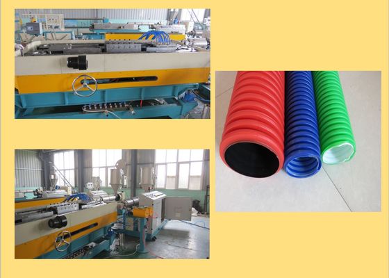 Двойной PVC 750kg/H стены гофрировал штрангпресс трубы нечистот